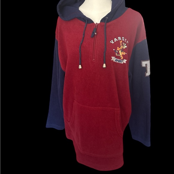 Disney Pooh Varsity Sport Tigger Hoodie Fleece Half Zip Red Blue Women’s 14W/16W - Picture 1 of 11